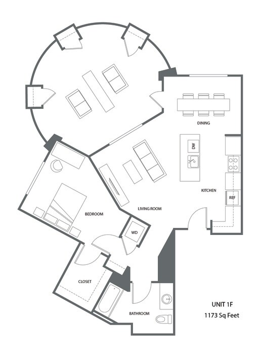 ONE BEDROOM F 249 249 floor plan